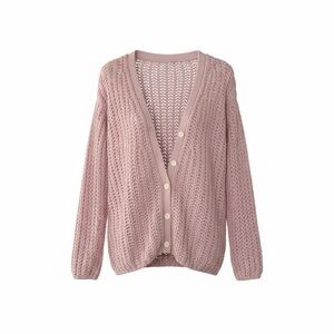 Mauve Pink Cardigan Sweater